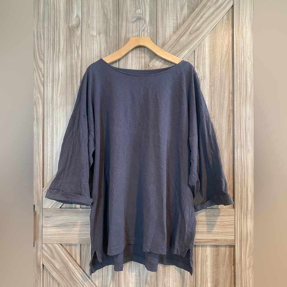 Women's J. Jill Pure Jill Perfectly Relaxed Charcoal Gray Tunic/Top.